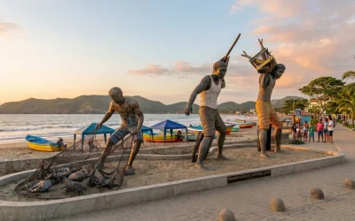 Fisherman's Monument on the Puerto López boardwalk, Manabí, Ecuador